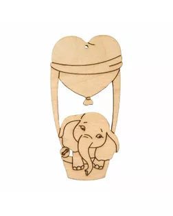 Заготовка для декорирования "Mr. Carving" ВД-1080 Подвеска "Слоненок на воздушном шаре" фанера  арт. ГММ-109696-1-ГММ086573479154