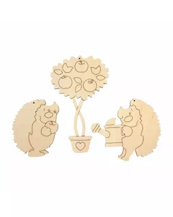 Заготовка для декорирования "Mr. Carving" ВД-1082 Подвеска "Влюбленные ежики" фанера  арт. ГММ-109663-1-ГММ086574341294