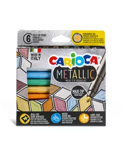 "Carioca" Набор металлизированных фломастеров Metallic 6 цв 43161 ассорти арт. ГММ-114542-1-ГММ098654521594
