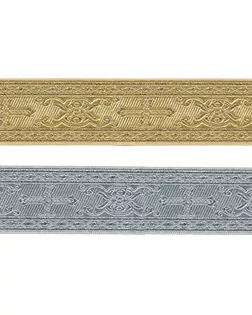 Лента жаккардовая 50 мм TRJ-64 10 м отделочная золото арт. ГММ-3251-2-ГММ0028568