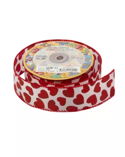 Тесьма декоративная "Blumentag" декоративная LRW-33 40 мм (1-1/2'') " 10 м ±0.5 м 002 белый/красный арт. ГММ-3741-1-ГММ0024878