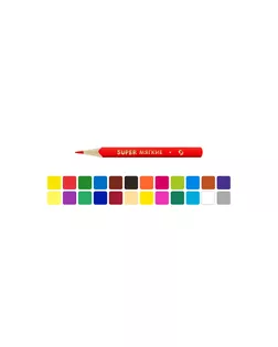 "ВКФ" "Super" SCP-3024 Набор цветных карандашей, трехгранные короткие "Лама" 8 х 24 цв. арт. ГММ-15260-1-ГММ056558908542