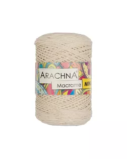 Пряжа "ARACHNA" "Macrame Mini" 80% хлопок, 20% полиэстер 4 х 250 г №24 натуральный арт. ГММ-12729-3-ГММ0059099