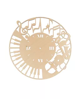 Заготовки для декорирования "Mr. Carving" ВД-849 Часы музыканта фанера д.40 см арт. ГММ-15082-1-ГММ070023771814