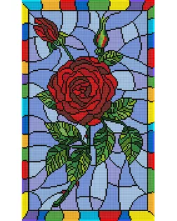 Кристальная мозаика (алмазная вышивка) "ФРЕЯ" ALV-115 "Красная роза. Витраж" арт. ГММ-106764-1-ГММ073738564444
