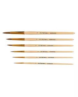 Кисти колонок "Mr.Painter" KOR 431-03 круглая 5 шт короткая ручка №03 арт. ГММ-14227-1-ГММ0078161