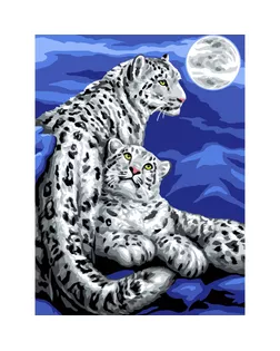 Канва/ткань с рисунком "Grafitec" серия 11.000 60 см х 50 см 11.886 Снежные леопарды арт. ГММ-368-14-ГММ0044191