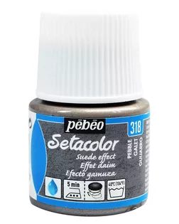 "PEBEO" Краска для темных и светлых тканей с эффектом замши Setacolor 45 мл 295318 серая галька арт. ГММ-10661-7-ГММ0076071