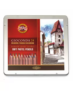 "KOH-I-NOOR" Мелки сухие в карандаше Gioconda 24 цв. в жестяной упаковке 8828024001PL арт. ГММ-99335-1-ГММ007030100536