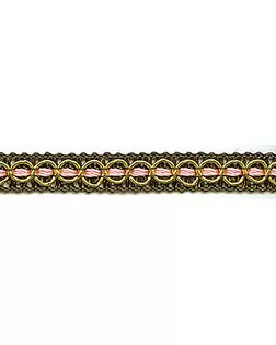 Тесьма PEGA декоративная, розово-коричневая с золотистым люрексом, 8 мм (25м) арт. ГЕЛ-17679-1-ГЕЛ0010470
