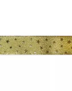 Лента металлик SAFISA с узором ш.2,5см (101 золото) арт. ГЕЛ-16495-1-ГЕЛ0109395