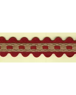 Тесьма декоративная, 20 мм, вьюнок с лентой, бежевая с красным (30м) арт. ГЕЛ-24402-1-ГЕЛ0114029
