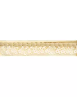 Рюш декоративный с помпонами, 20 мм, цвет сливочный с бежевым арт. ГЕЛ-19830-1-ГЕЛ0124737