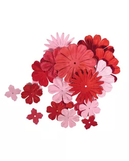 Набор декоративных цветов с отверстием под брадс из бумаги арт. ГЕЛ-19672-1-ГЕЛ0128216