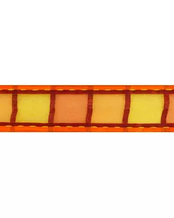 Лента органза с рисунком SAFISA ш.2,5cм (02 оранжевый) арт. ГЕЛ-21488-1-ГЕЛ0015164