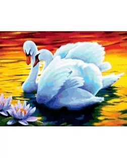 Картина стразами "Лебеди" арт. ГЕЛ-25167-1-ГЕЛ0161473