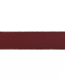 Лента атласная SAFISA с люрексным кантом по краям ш.2,5см (30 бордовый) арт. ГЕЛ-8424-1-ГЕЛ0162412