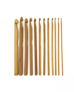 Набор крючков, вязальных, бамбук, Hemline, 15 см арт. ГЕЛ-33933-1-ГЕЛ0187748