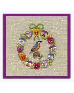 Набор для вышивания "February Wreath Nuthatch" (Февральский Венок Поползень), 14.5 х 14.5 см арт. ГЕЛ-35652-1-ГЕЛ0195126
