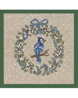 Набор для вышивания "January Wreath Jay Bird" (Январский Венок Сойка), 14.5 х 14.5 см арт. ГЕЛ-35658-1-ГЕЛ0195273