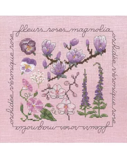 Набор для вышивания: "Pink Flowers" (Розовые цветы), 14 х 14 см арт. ГЕЛ-35667-1-ГЕЛ0195299
