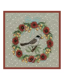 Набор для вышивания "June wreath black-headed warbler" (Июньский венок "Черноголовая пеночка") арт. ГЕЛ-36047-1-ГЕЛ0198166