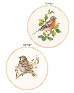 Набор для вышивания "Птицы сада Теи", канва аида 16 ct, диаметр 15 см, 2 дизайна арт. ГЕЛ-36057-1-ГЕЛ0199819