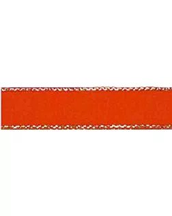 Лента атласная SAFISA с люрексным кантом по краям ш.0,7см (14 красный) арт. ГЕЛ-16261-1-ГЕЛ0020102
