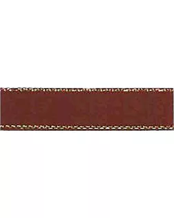 Лента атласная SAFISA с люрексным кантом по краям ш.1,1см (17 т.коричневый) арт. ГЕЛ-7258-1-ГЕЛ0020108