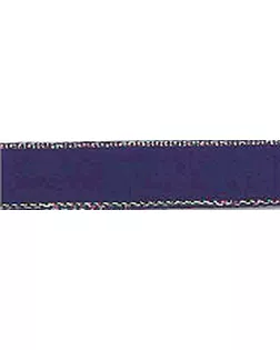 Лента атласная SAFISA с люрексным кантом по краям ш.1,1см (15 т.синий) арт. ГЕЛ-10948-1-ГЕЛ0020113