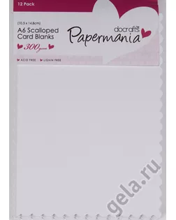 Набор заготовок для открыток с зубчатым краем, 12 шт, А6, белый арт. ГЕЛ-2621-1-ГЕЛ0053356