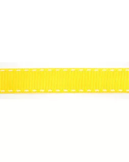 Лента репсовая SAFISA с "прострочкой" ш.1см (32 желтый) арт. ГЕЛ-7833-1-ГЕЛ0061266
