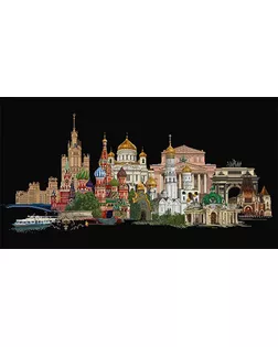 Набор для вышивания "Москва", канва аида (черная) 18 ct арт. ГЕЛ-14634-1-ГЕЛ0062568