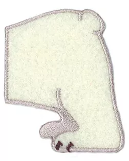 Термоаппликация "Половинка Белого Медведя", 5 штук на блистере арт. ГЕЛ-16118-1-ГЕЛ0065416