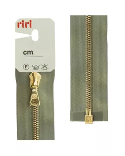 Молния металл, Gold, разъёмная 1 замок, на атласной тесьме, 4 мм, 60 см, цвет 5884, серо-зеленый арт. ГЕЛ-9392-1-ГЕЛ0065983