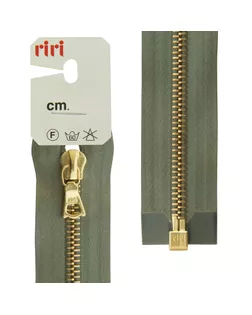 Купить Молнии Riri Молния металл, Gold, разъёмная 1 замок, на атласной тесьме, 6 мм, 60 см, цвет 5884, серо-зеленый арт. ГЕЛ-12215-1-ГЕЛ0066061 оптом в Казахстане