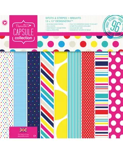 Набор двухсторонней бумаги для скрапбукинга Spots & Stripes Brights арт. ГЕЛ-30586-1-ГЕЛ0069009