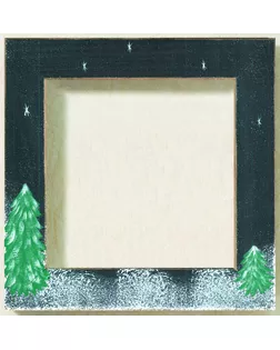 Рамка деревянная цвет черный матовый с ручной росписью арт. ГЕЛ-16915-1-ГЕЛ0070264