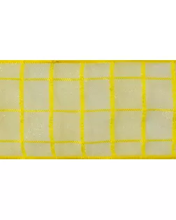 Лента органза с рисунком SAFISA ш.3,8cм (01 желтый) арт. ГЕЛ-8854-1-ГЕЛ0007579