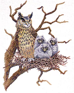 Набор для вышивания "Сова с совятами в гнезде" арт. ГЕЛ-13105-1-ГЕЛ0008049