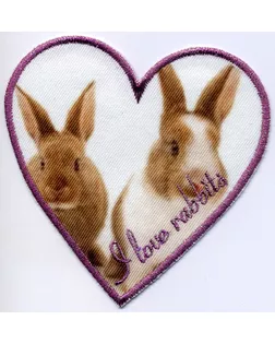Термоаппликация HKM "I love rabbits" арт. ГЕЛ-23820-1-ГЕЛ0083845