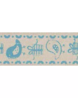 Лента хлопковая на картонноймини-катушке "Птички и подарки" арт. ГЕЛ-13136-1-ГЕЛ0085499