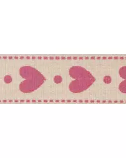 Лента хлопковая на картонной мини-катушке "Сердечки" арт. ГЕЛ-5079-1-ГЕЛ0085535