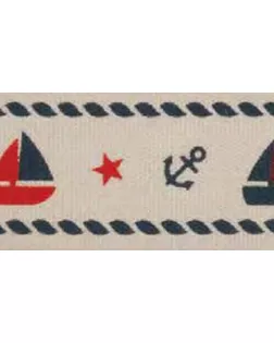 Лента хлопковая на картонной мини-катушке "Морское" арт. ГЕЛ-11352-1-ГЕЛ0085540