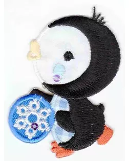 Термоаппликация HKM "Pinguin mit blauer Eiskugel" арт. ГЕЛ-14835-1-ГЕЛ0085801