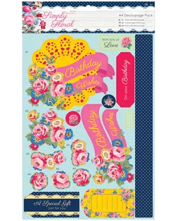 Набор бумаги с высечкой "Яркие цветы" Simply Floral арт. ГЕЛ-13006-1-ГЕЛ0087508