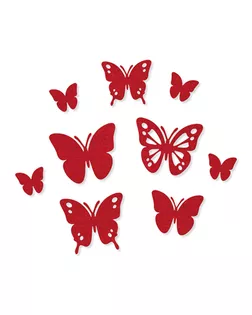 Набор самоклеящихся декоративных элементов "Бабочки" из фетра, 9 шт арт. ГЕЛ-33676-1-ГЕЛ0091662
