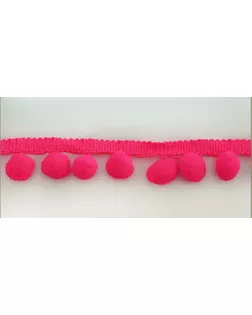 Тесьма с помпонами MATSA д.0,9см 20м (ярко-розовый) арт. ГЕЛ-7084-1-ГЕЛ0092872