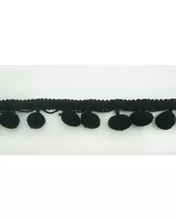 Тесьма с помпонами MATSA д.1,3см 25м (черный) арт. ГЕЛ-13551-1-ГЕЛ0092889
