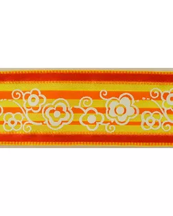 Лента с рисунком SAFISA ш.3,8см (желтый/оранжевый) арт. ГЕЛ-11634-1-ГЕЛ0093639